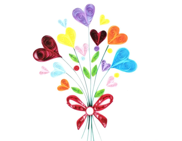 研学营 手工diy 艺术 素质 【衍纸教程】:爱心花束 【手工内容】:制作